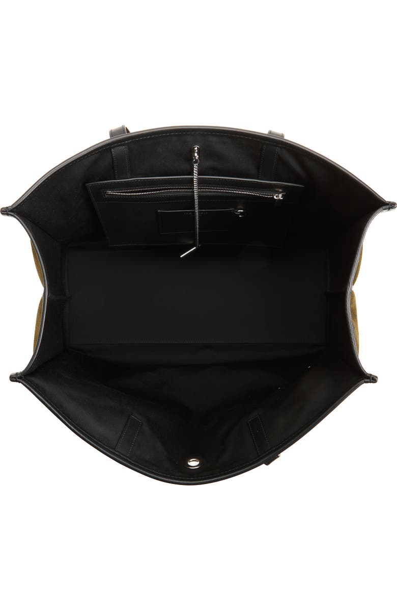 McQueen T-Bar Chain Suede Tote, Alternate, color,