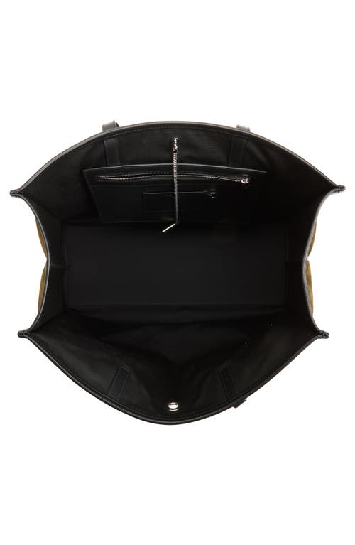 Alexander Mcqueen T-bar Chain Suede Tote In Military/black/silv