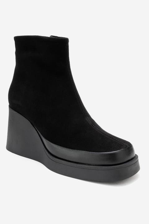 Livia Leather Wedge Boot (Women)