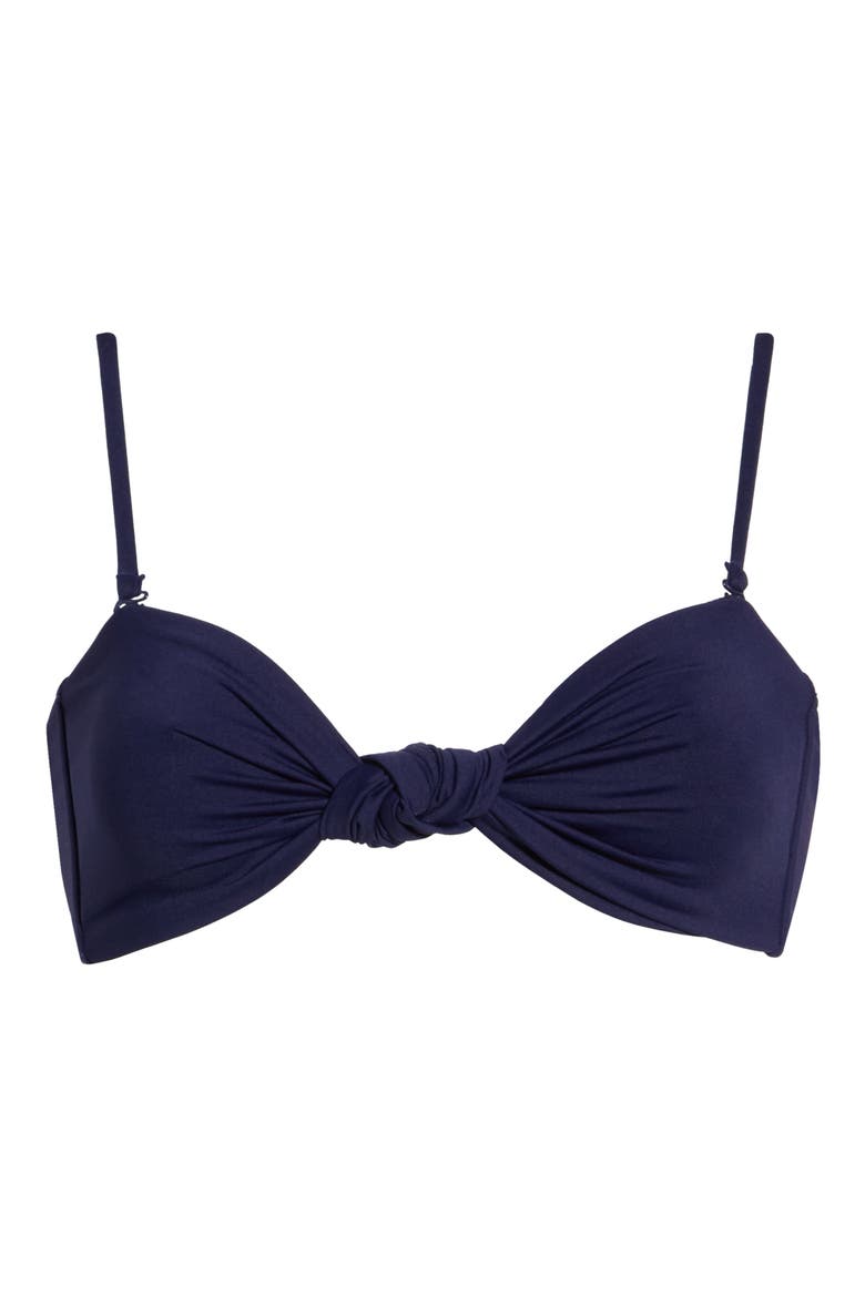 Matte Twist Bandeau Bikini Top, Main, color, HORIZON INK