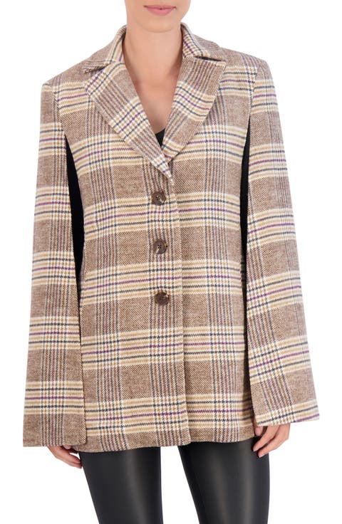 Plaid Cape Jacket