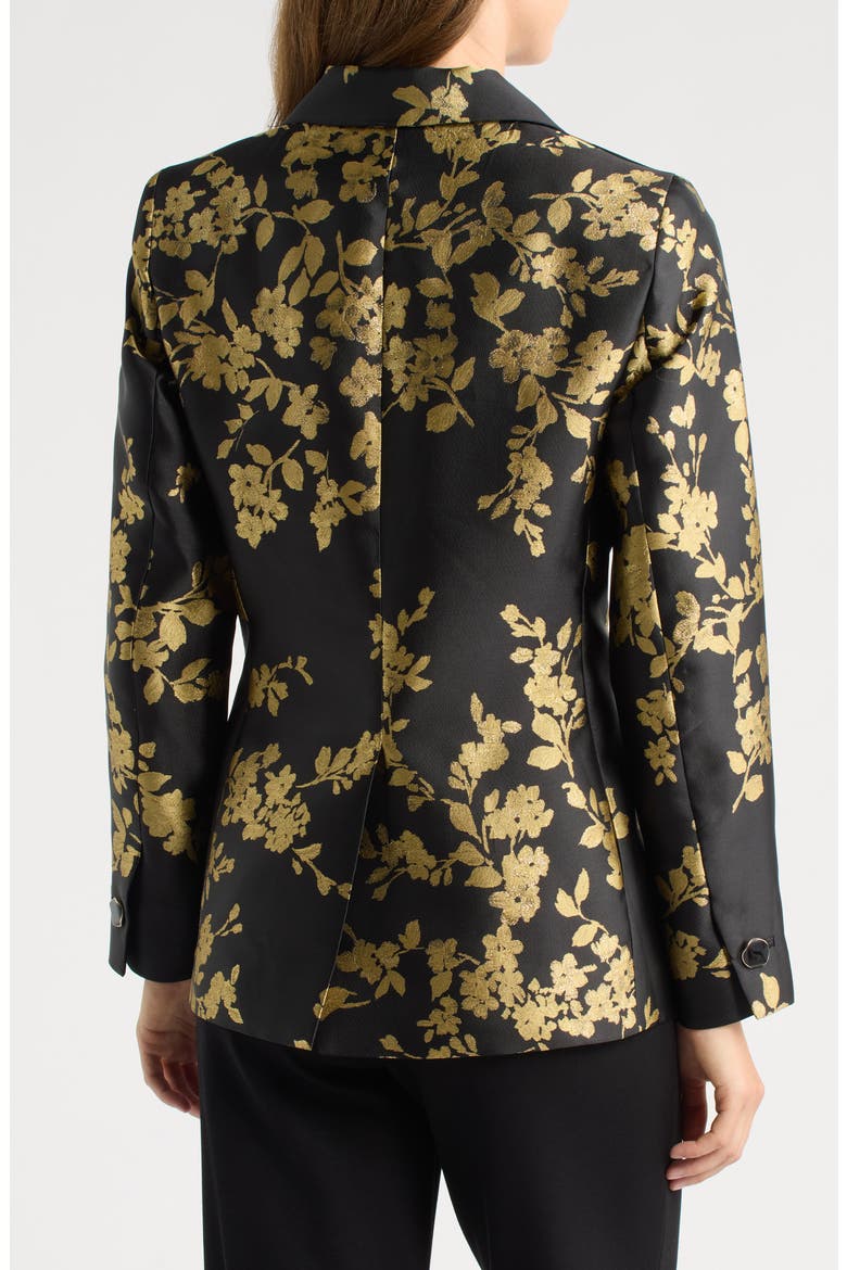 Metallic Floral One Button Blazer, Alternate, color, ANNE BLACK/ GOLD