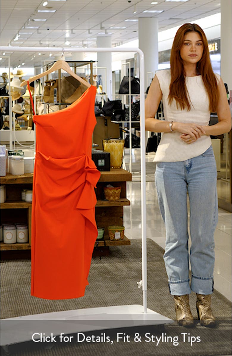 Nihal Side Ruffle One-Shoulder Cocktail Dress, sales video thumbnail