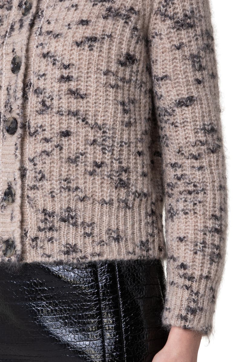 Akris punto Mélange Crewneck Mohair Blend Cardigan, Alternate, color, 
