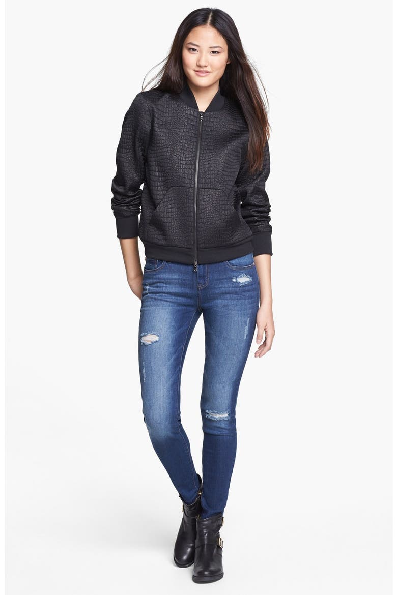 Destroyed Skinny Jeans, Alternate, color, ELECTRIC YOUTH