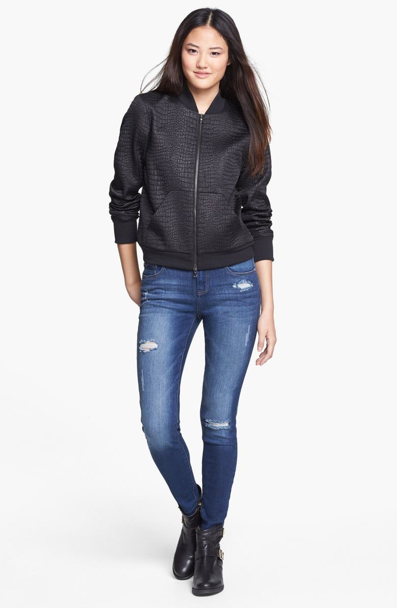 Kensie Destroyed Skinny Jeans, Alternate, color, 