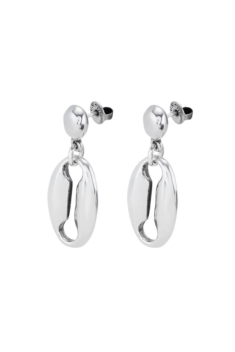 Link Shape Drop Earrings, Alternate, color, Silver