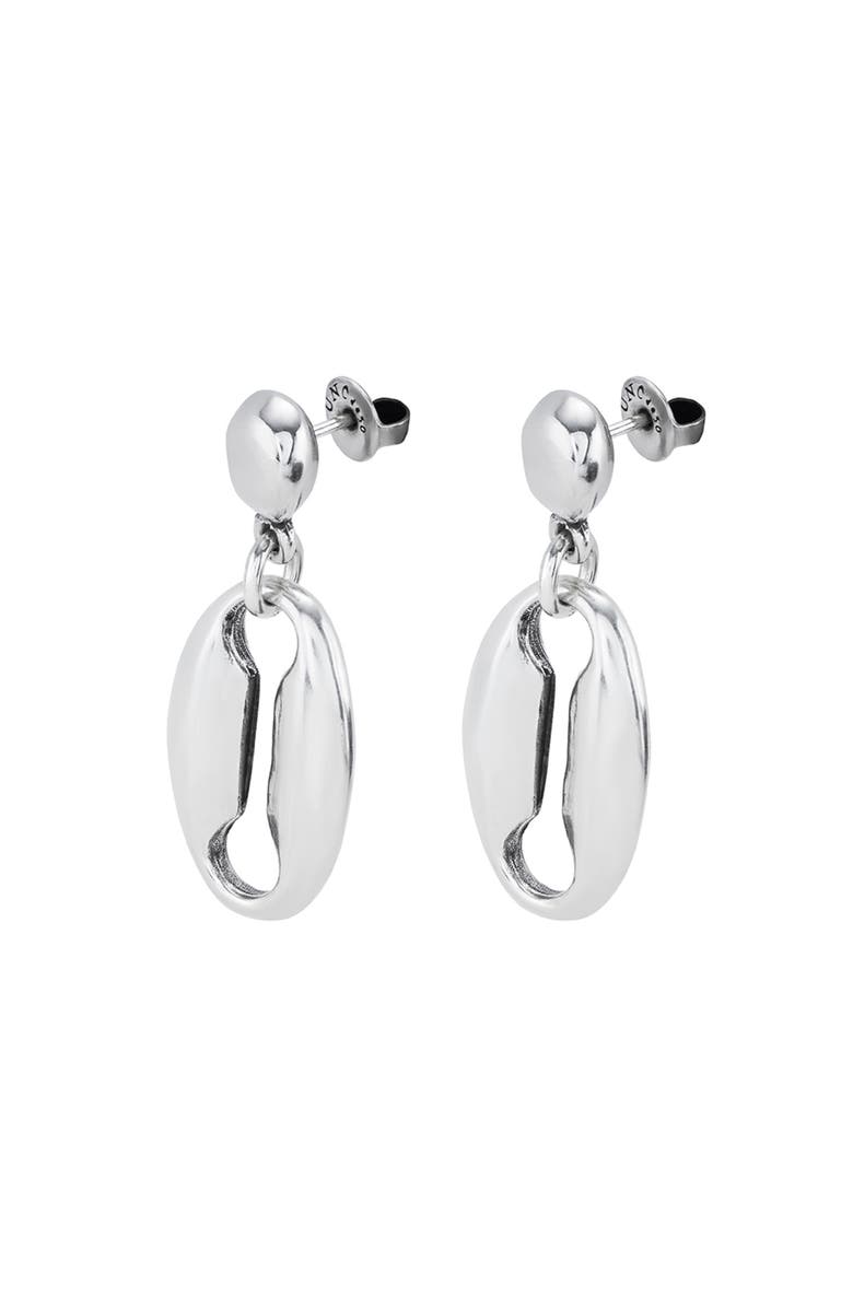 UNODE50 Link Shape Drop Earrings, Alternate, color, Silver