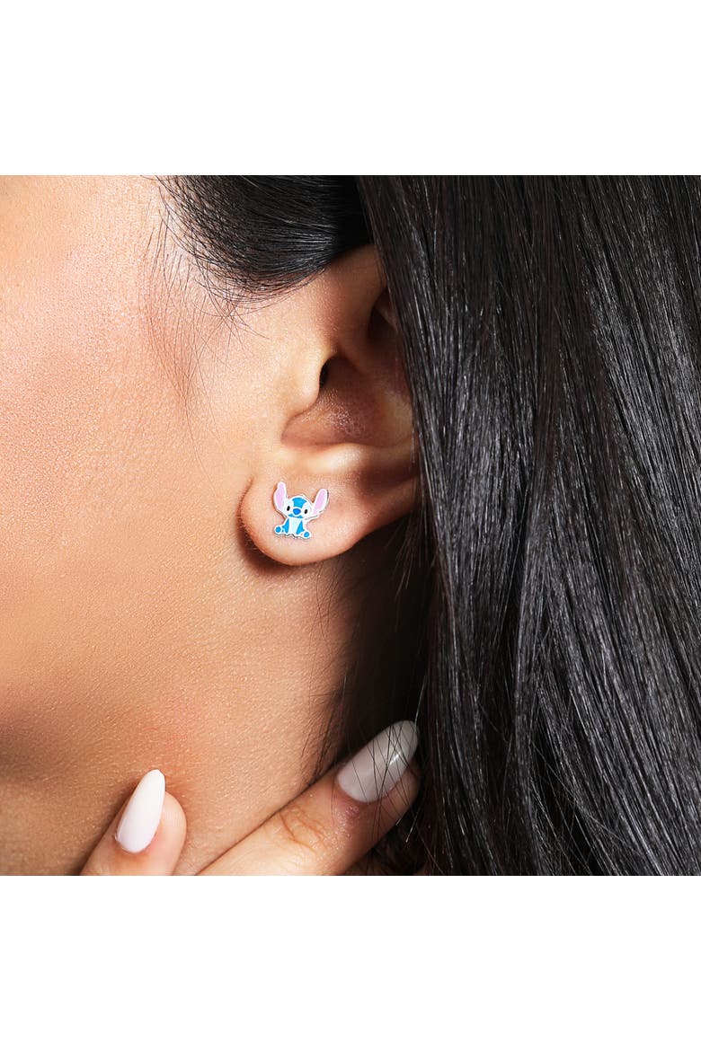 Stitch and Angel Mismatched Stud Earrings, Sterling Silver, Alternate, color, Silver