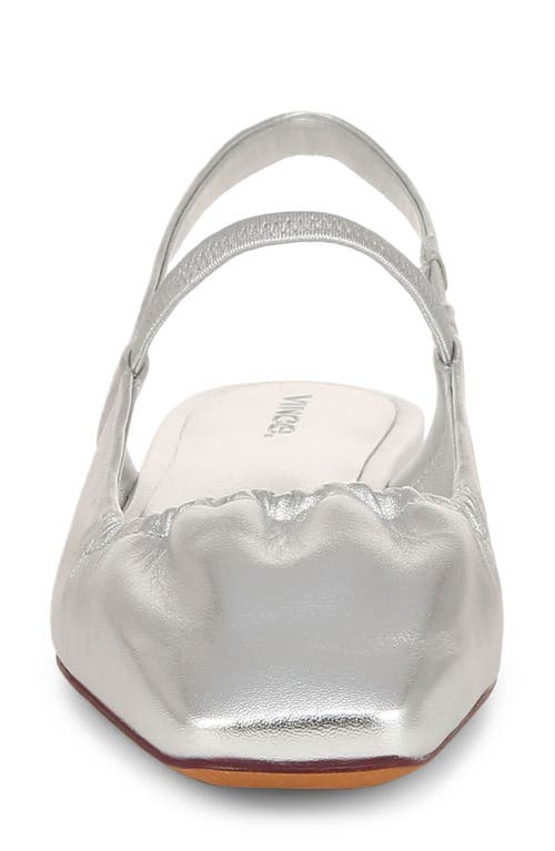 Vince Venice Metallic Slingback Ballerina Flats In Warmsilver