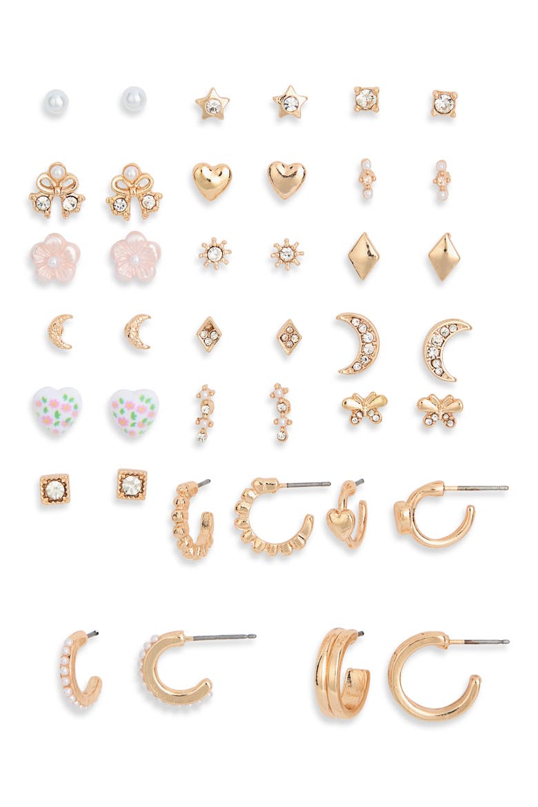 Set of 20 Assorted Earrings, Main, color, MULTI