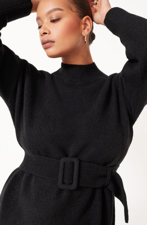 Shop & Other Stories Belted Sweater Dress In Black