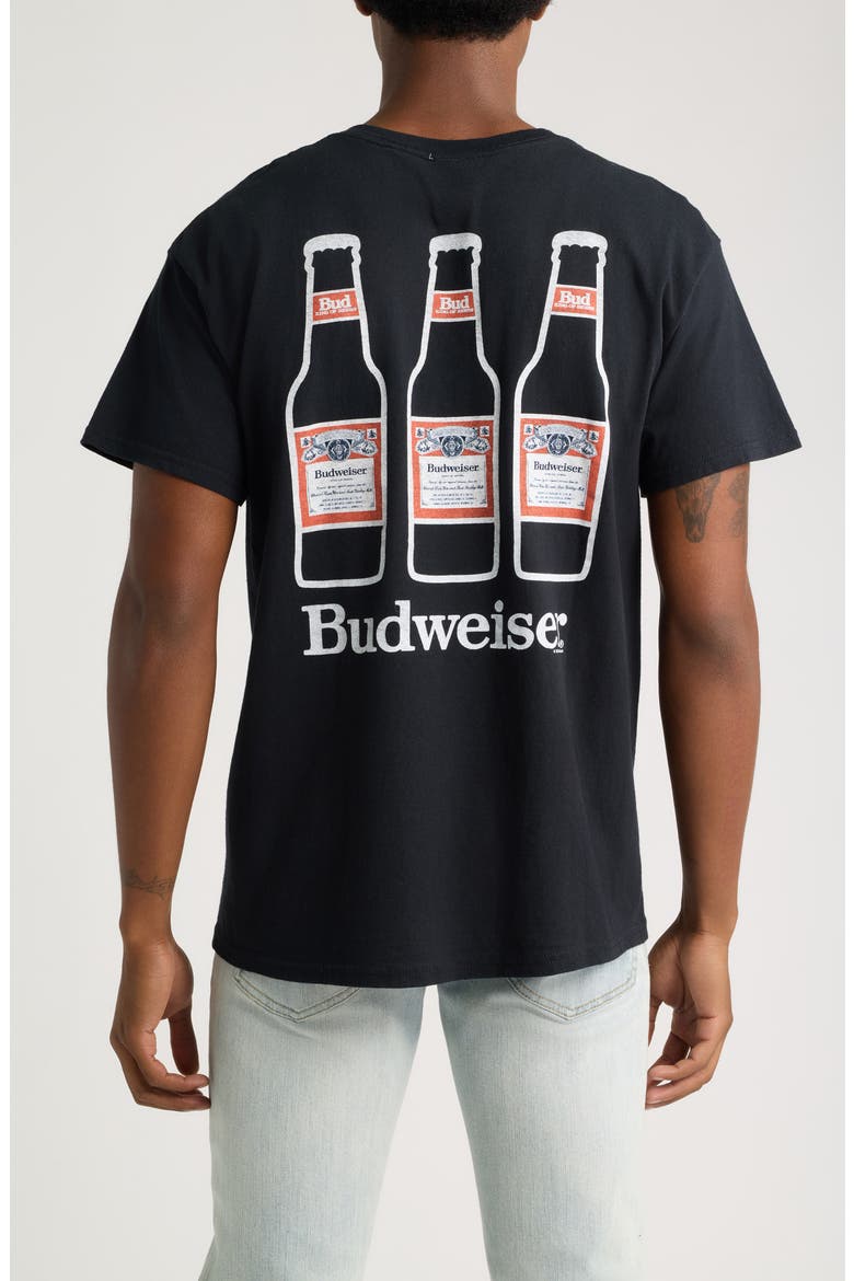 Budweiser® Bottle Cotton Graphic T-Shirt, Alternate, color, BLACK
