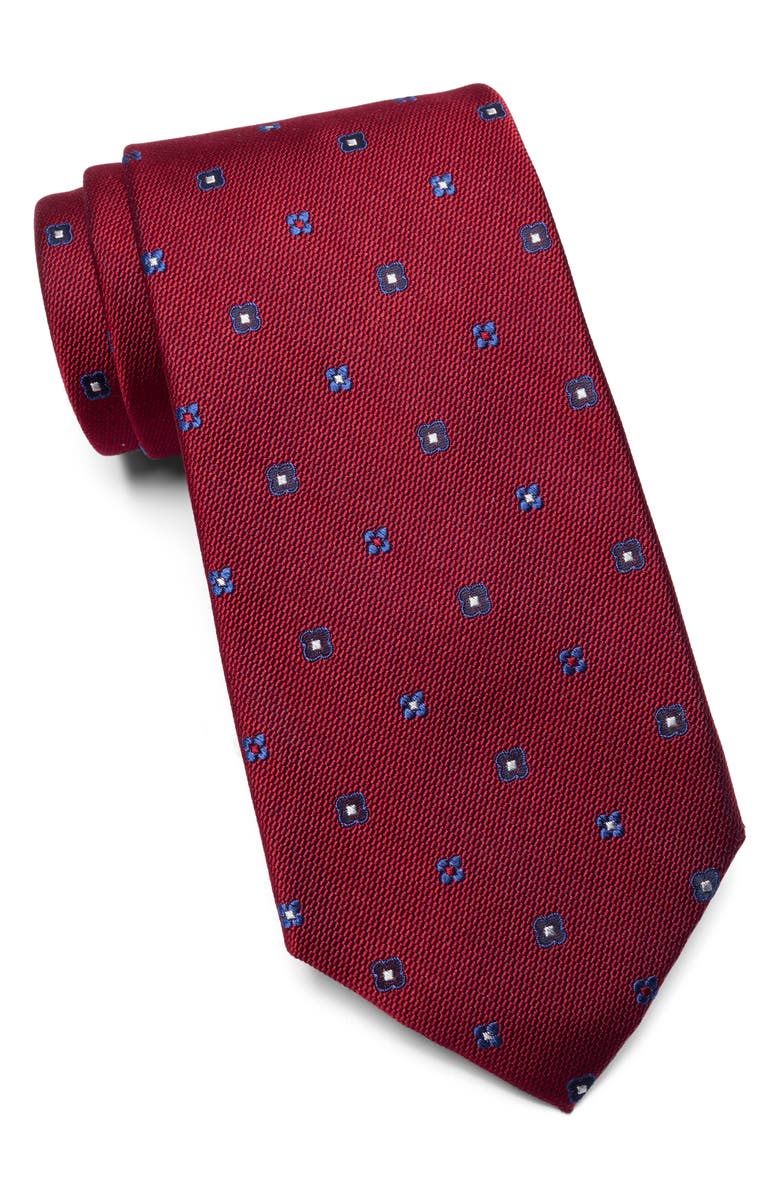 Brooks Brothers Alternating Clovers Silk Tie, Main, color, Red