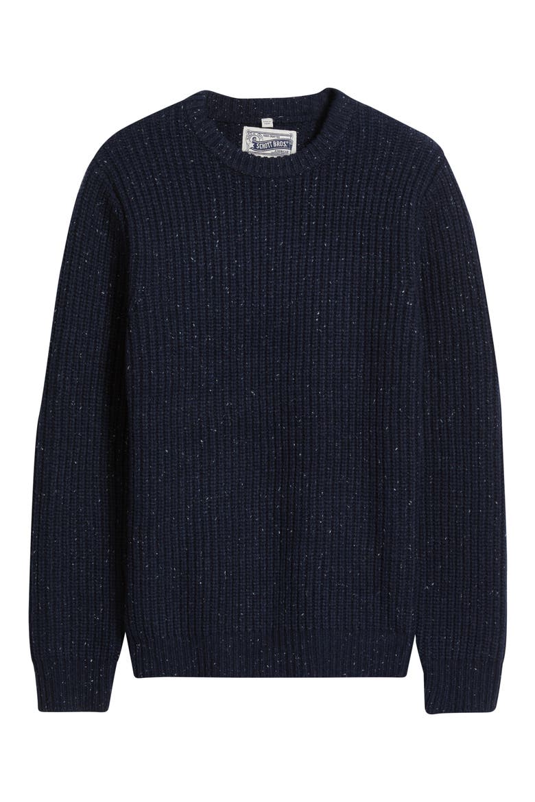 Donegal Tweed Wool Blend Crewneck Sweater, Alternate, color, NAVY