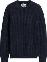 Schott NYC Donegal Tweed Wool Blend Crewneck Sweater