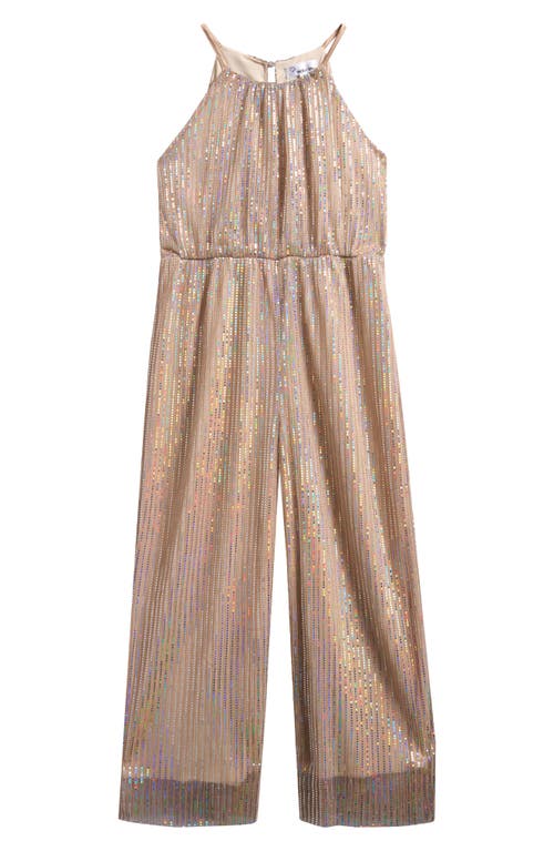 Shop Love, Nickie Lew Kids' Holographic Dot Party Jumpsuit In Blush Silver