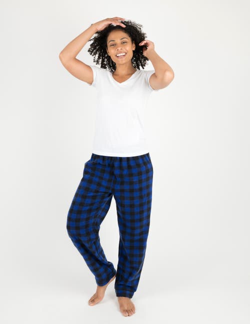Leveret Fleece Printed Holiday Pajama Pants In Blue