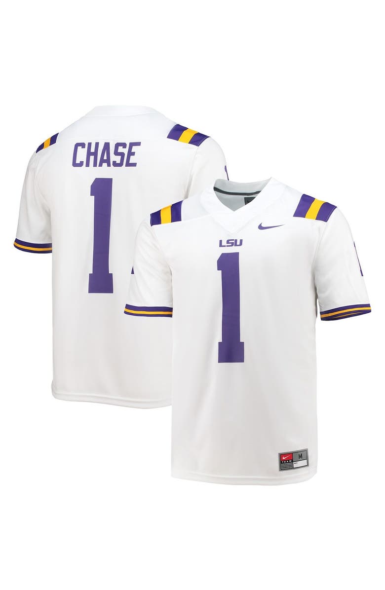Nike Men's Nike Ja'Marr Chase White LSU Tigers 2021 Draft Class Game Jersey, Main, color,
