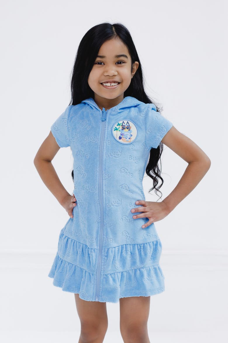 Hooded Swimwear Cover-Up, Alternate, color, Bluey Light Blue