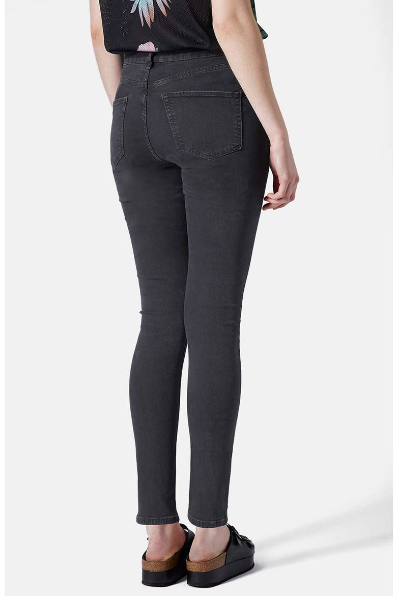 Moto 'Jamie' Ripped High Rise Ankle Skinny Jeans, Alternate, color, BLACK