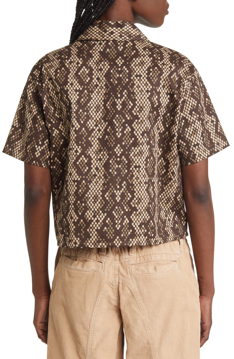 Dickies Camden Snake Print Crop Twill Shirt, Alternate, color,