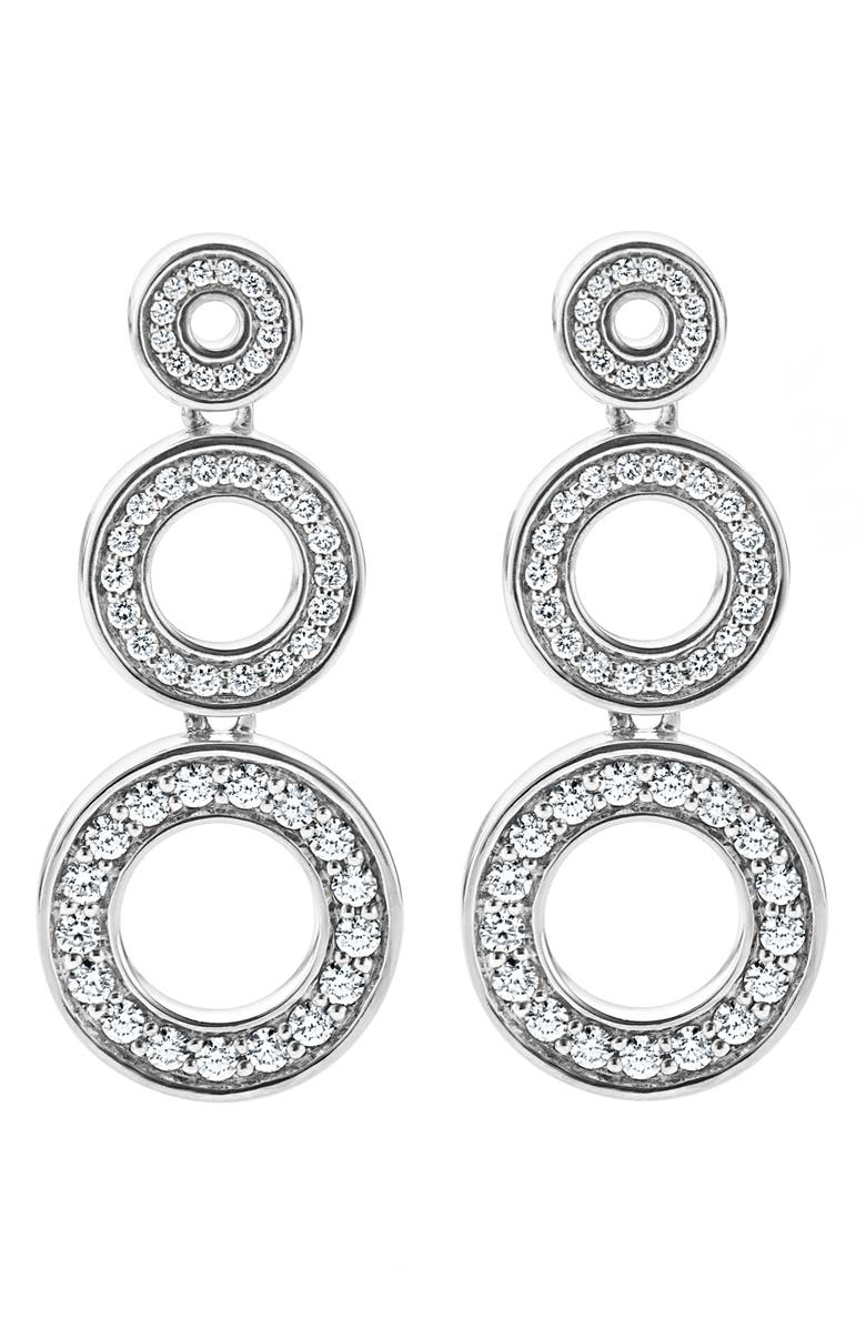 LAGOS Caviar Spark Diamond Drop Earrings, Main, color, Silver Diamond
