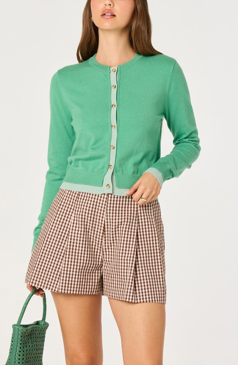 ASTR the Label Clovis Cardigan, Alternate, color, Green Color Block