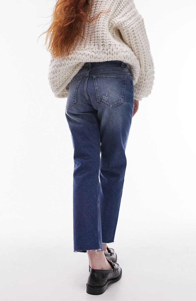 Topshop Raw Hem Straight Leg Jeans, Alternate, color,