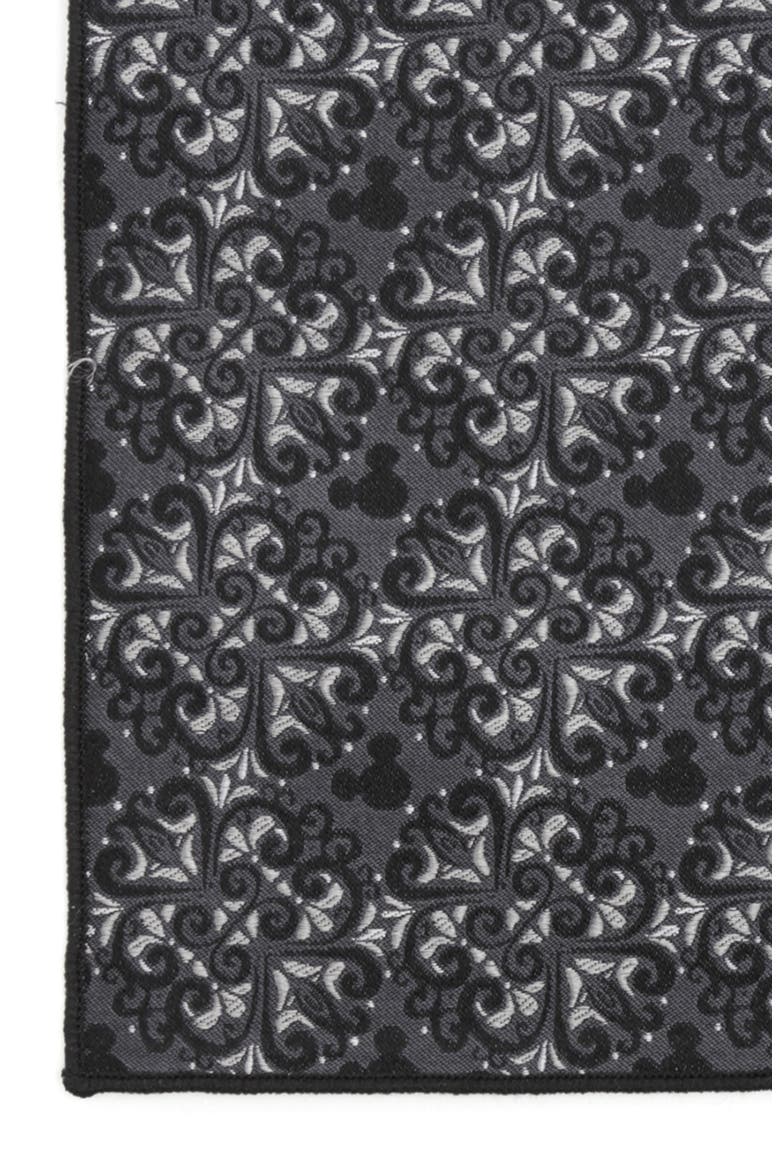x Disney Mickey Mouse Damask Tile Silk Pocket Square, Alternate, color, GRAY