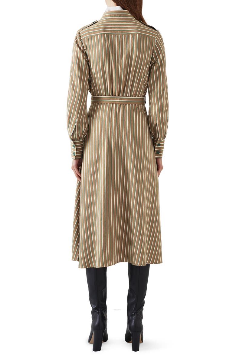 LK Bennett Frances Stripe Long Sleeve Shirtdress, Alternate, color, 