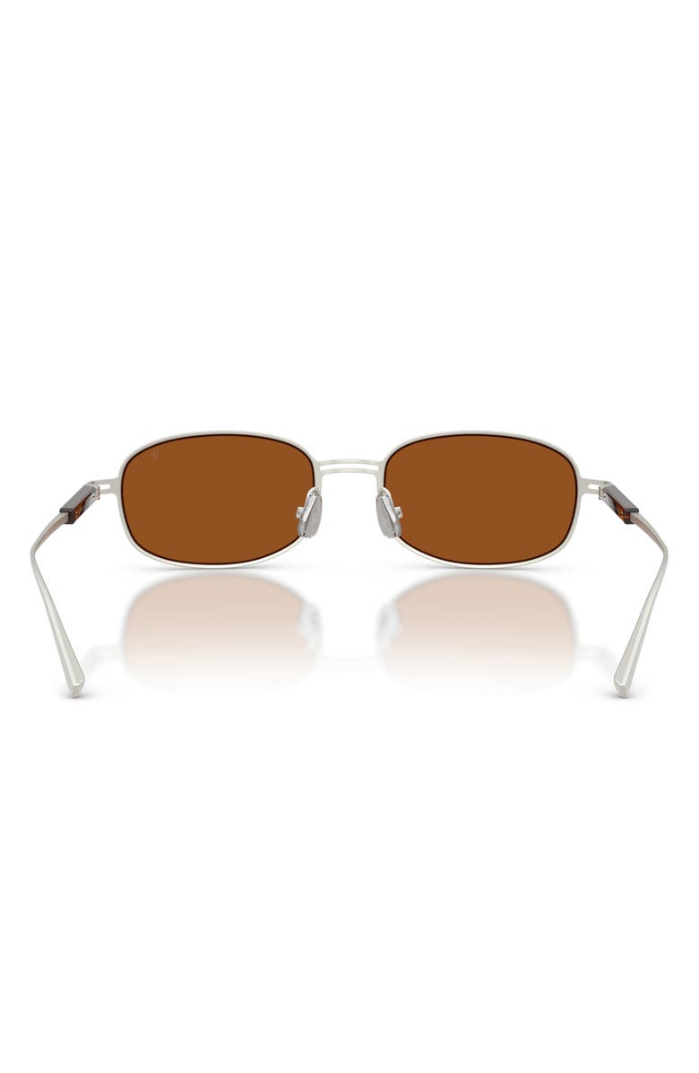 Brunello Cucinelli 51mm Oval Sunglasses, Alternate, color, Matte Silver