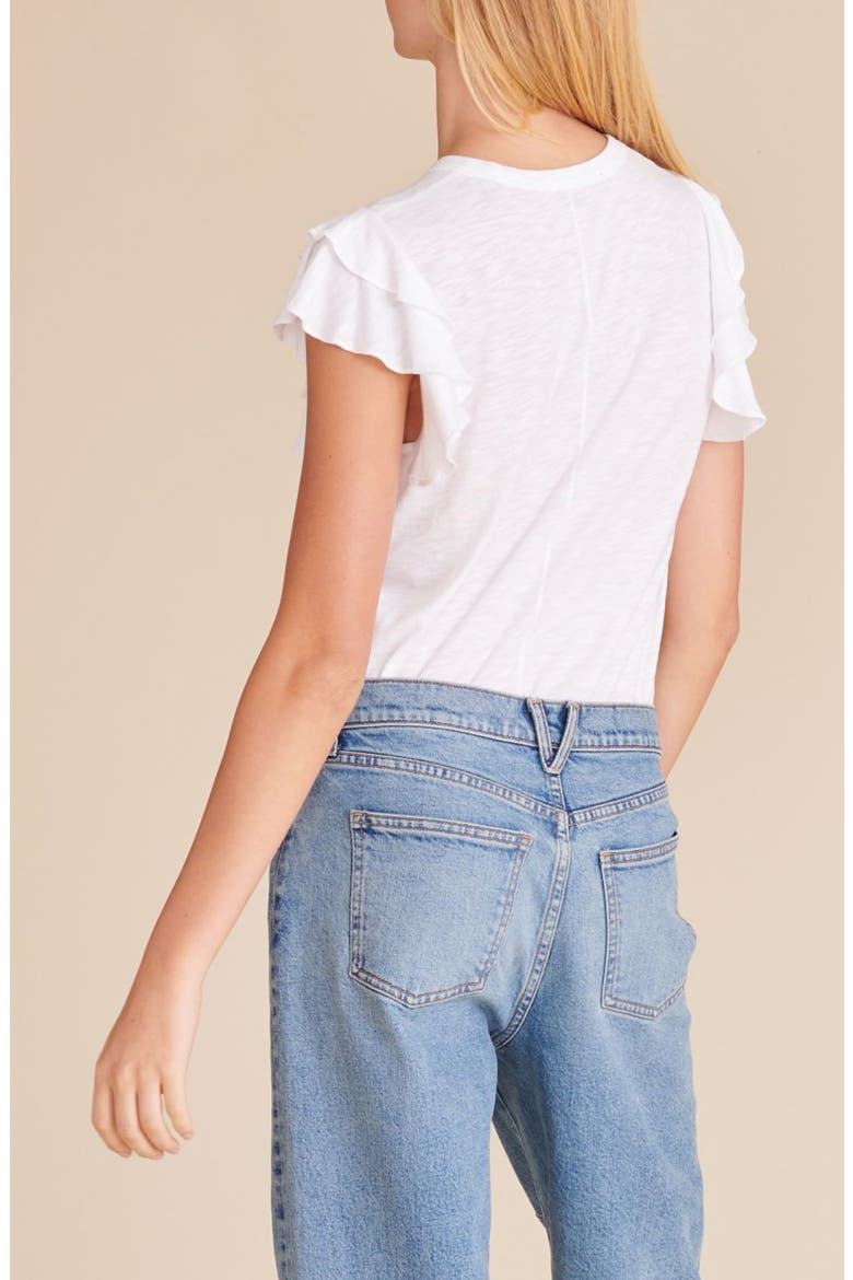 Akeela Ruffle Sleeve T-Shirt, Alternate, color, WHITE