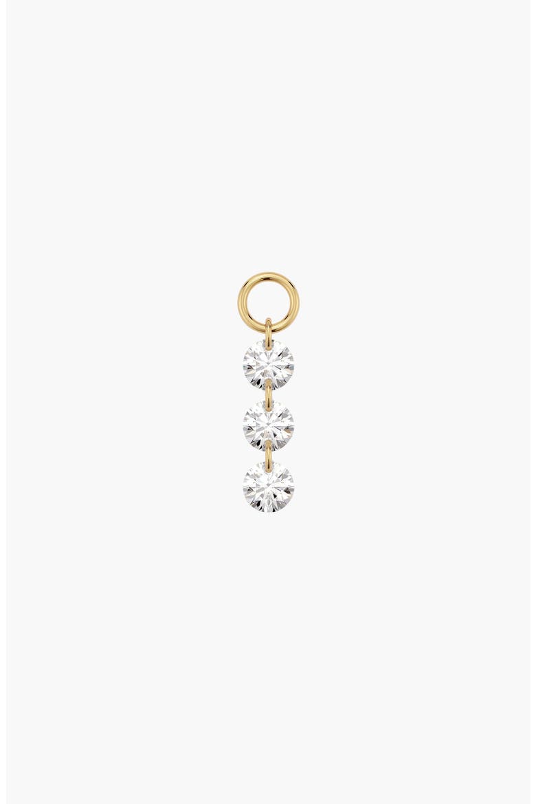 Triple Set Lab Grown Diamond Hoop Charm, Main, color, Yellow Gold