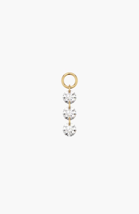 Triple Set Lab Grown Diamond Hoop Charm
