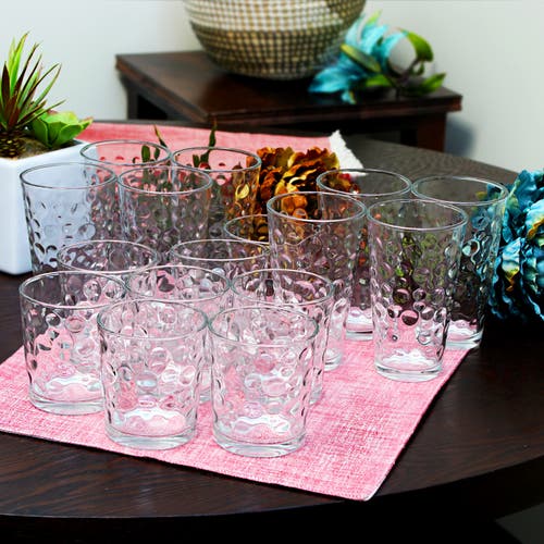 Gibson Home Great Foundations 16 Piece Tumbler And Double Old Fashioned Glass Set In Transparent