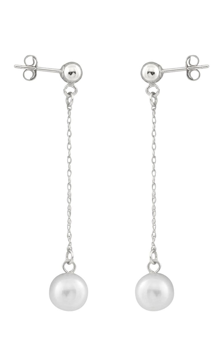 SPLENDID PEARLS 14K White Gold 6-7mm Freshwater Pearl Drop Earrings, Main, color,