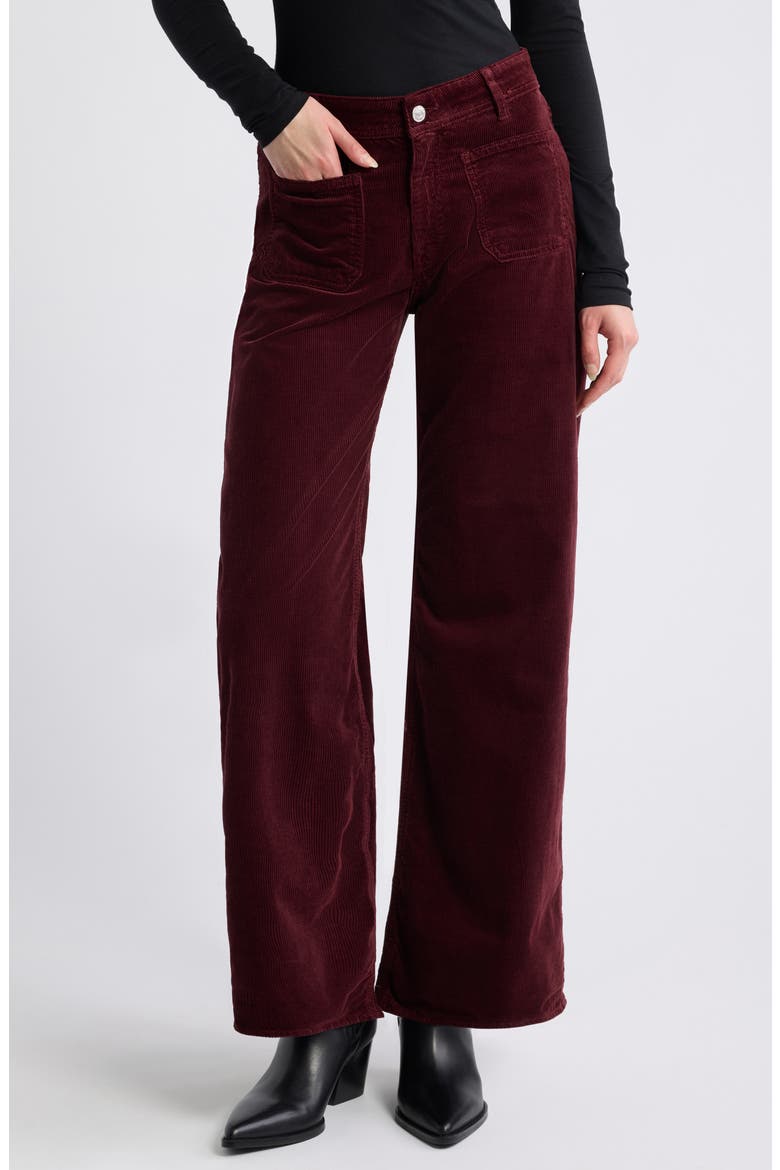 Paloma High Waist Wide Leg Corduroy Pants, Main, color, SOUR CHERRY CORD