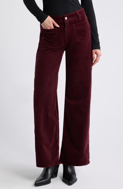 Paloma High Waist Wide Leg Corduroy Pants