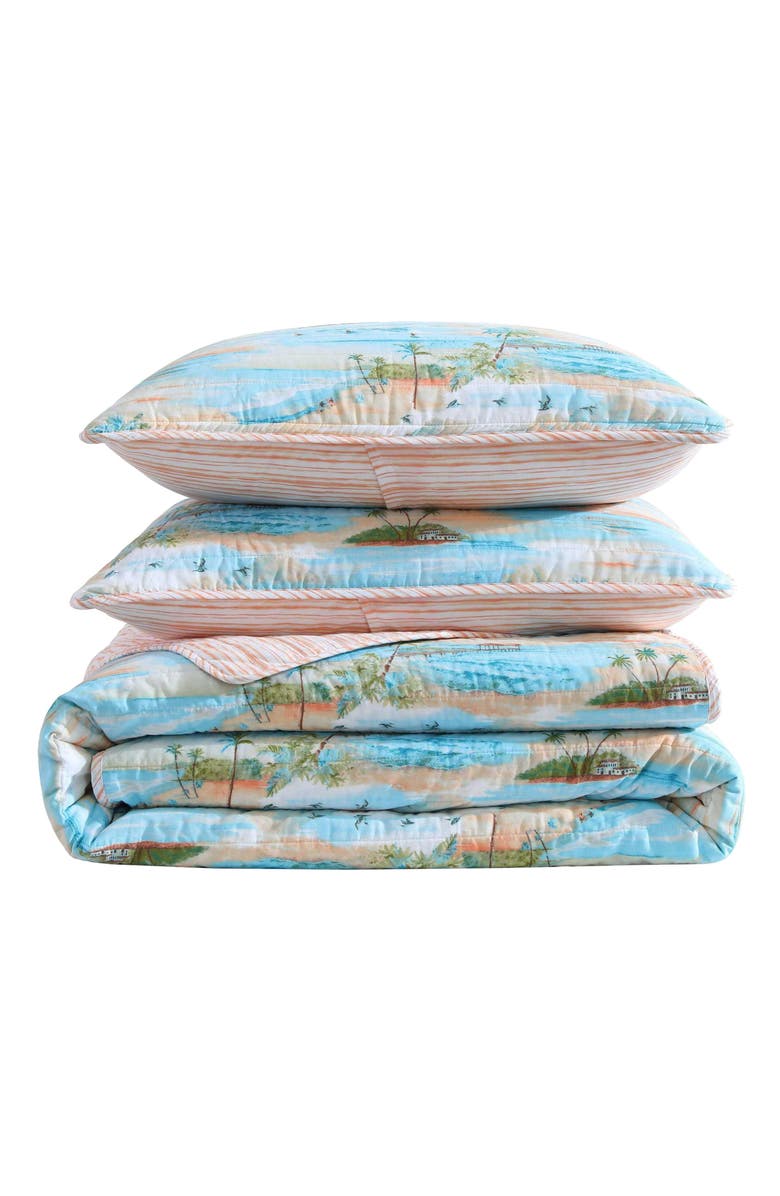 Tommy Bahama Bon Voyage Quilt & Pillow Sham Set, Main, color, Blue