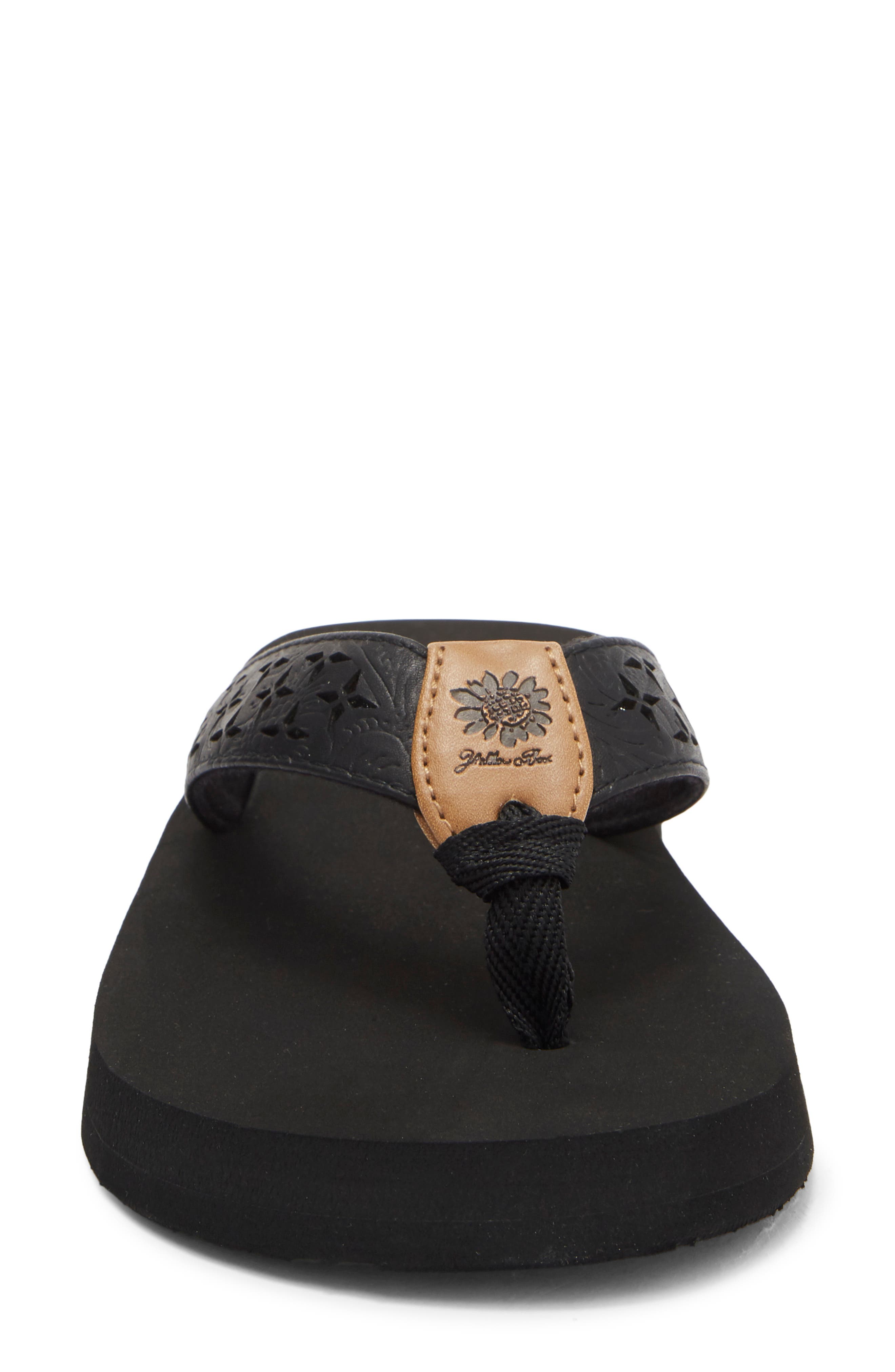 Yellow Box Premium Benji Lasercut Flip Flop, Alternate, color, Black