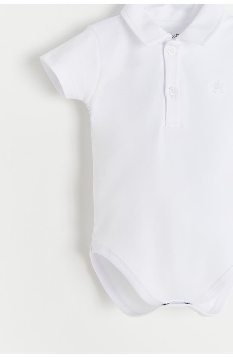 Babycottons College Polo Bodysuit for Infant, Alternate, color, White