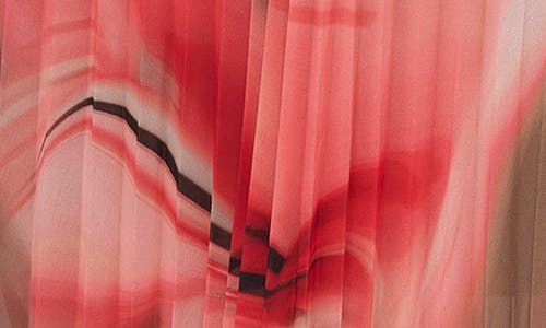 Dkny Print Pleated Asymmetric Midi Skirt In Brushed Pink