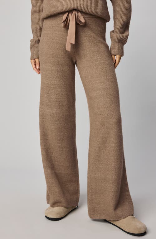 Splendid Stassi Rib Side Sweater Pants In Brown