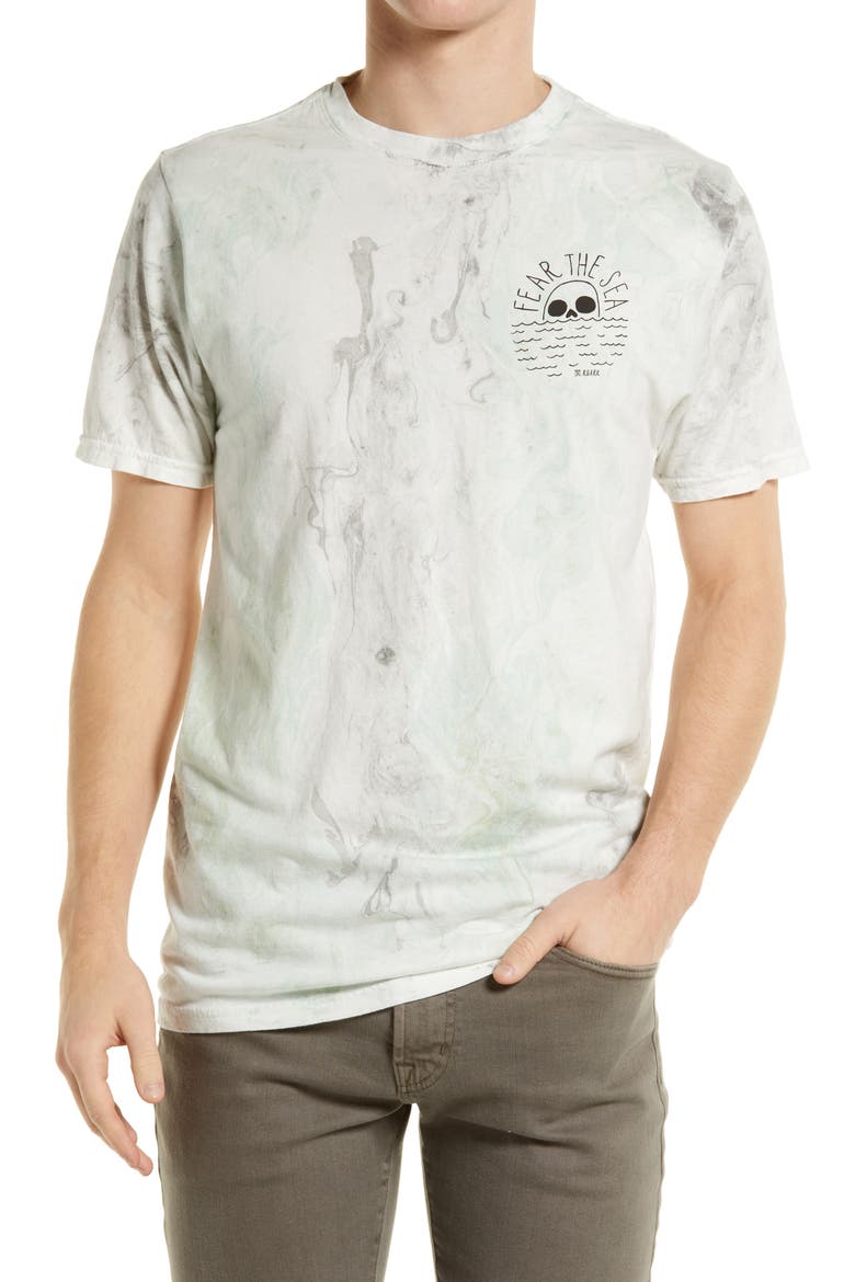 Fear the Sea Tie Dye Graphic Tee, Main, color, BLUE GREY