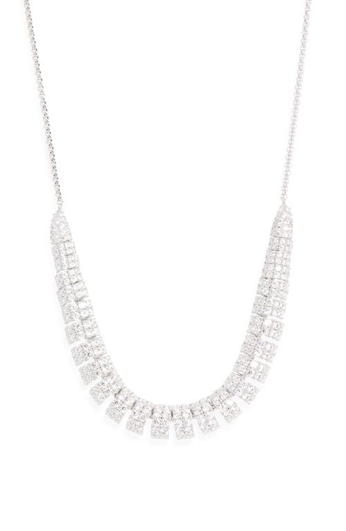 Nadri Crushed Pavé Frontal Necklace In Brown