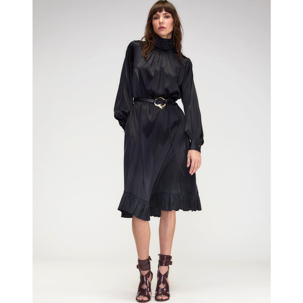 Cynthia Rowley Monroe Silk Charmeuse Dress In Black