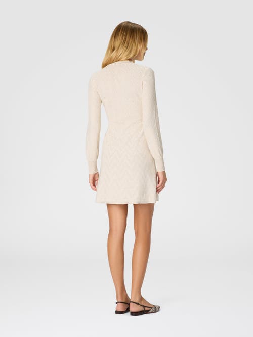 Missoni Short Flared Dress With Long Sleeves And Jacquard Detailing In Neutral