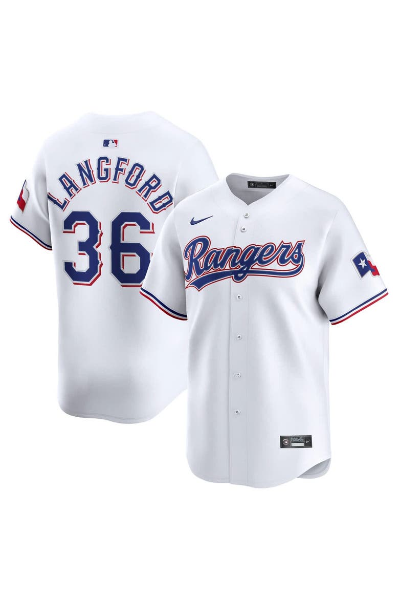 Men's Nike Wyatt Langford White Texas Rangers Home Limited Player Jersey, Alternate, color, White