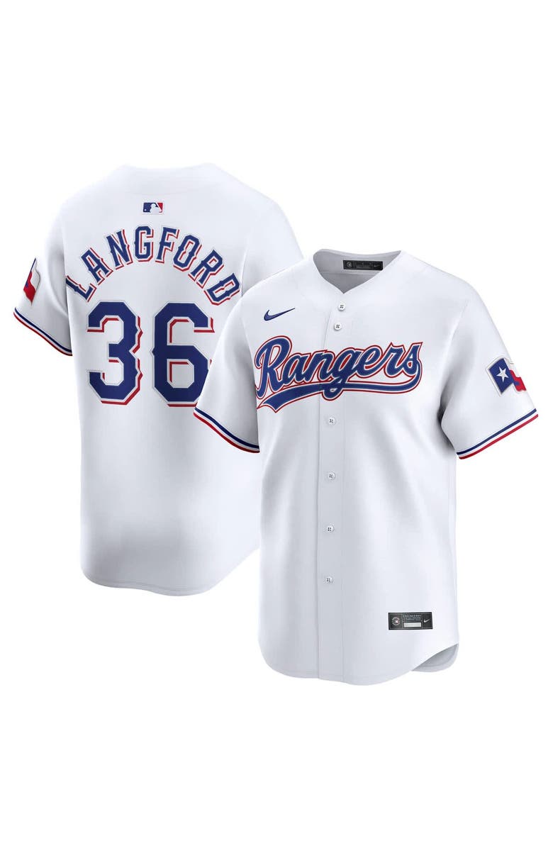 Nike Men's Nike Wyatt Langford White Texas Rangers Home Limited Player Jersey, Alternate, color, 